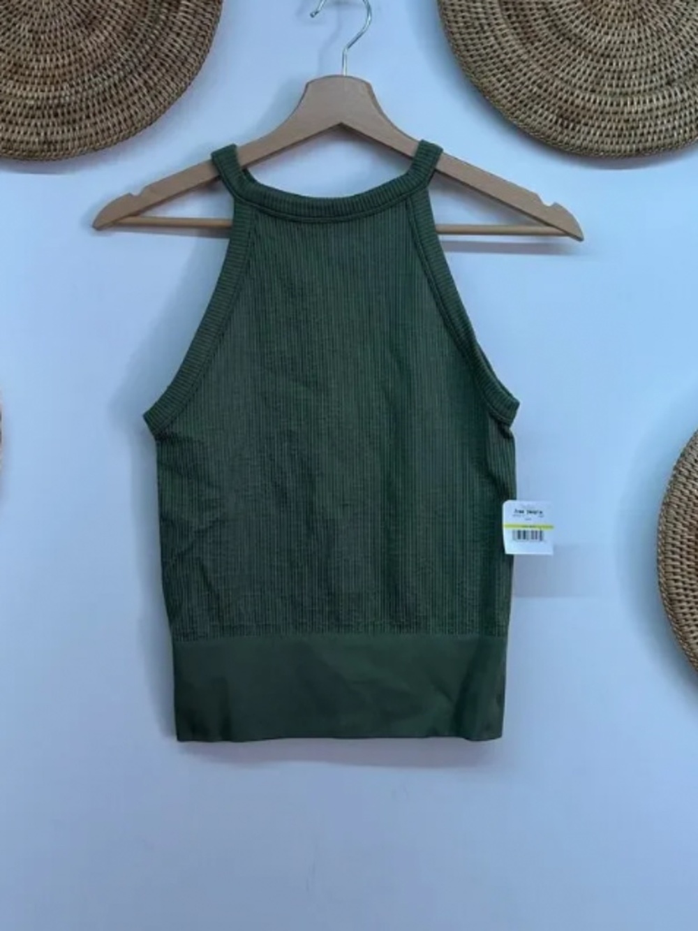 NEW Intimately Free People Green Ribbed Stretch Tank Top M/L Loungewear Casual